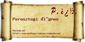 Peresztegi Ágnes névjegykártya